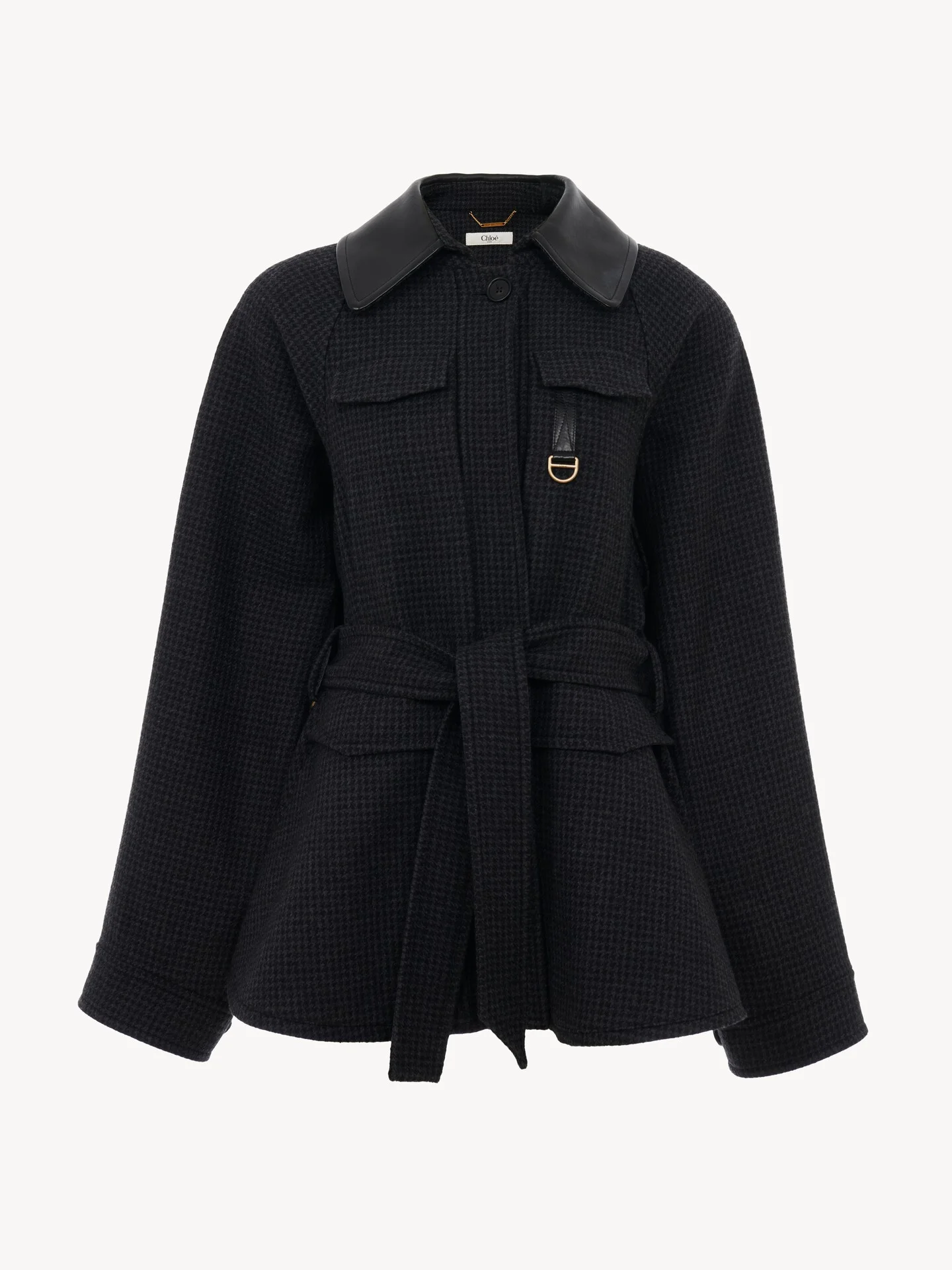 HUNTING JACKET IN HOUNDSTOOTH WOOL - 1