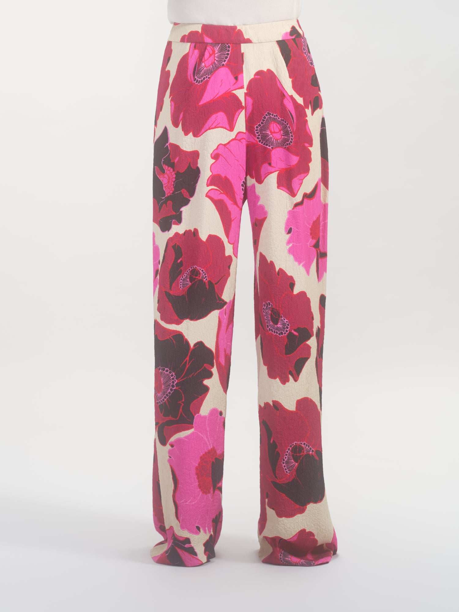 FLORAL WIDE PANTS - 4