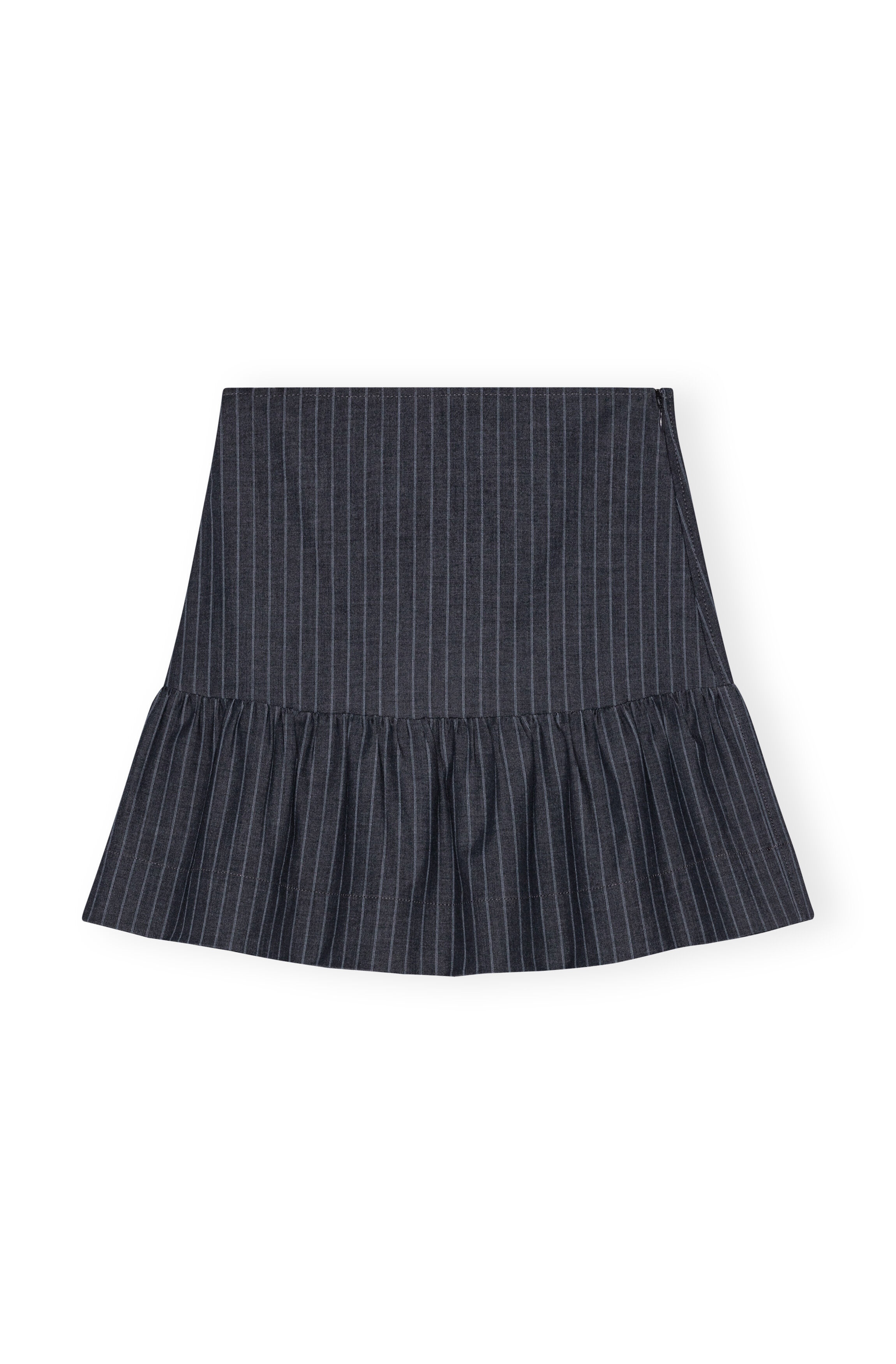 STRETCH STRIPED FLOUNCE MINI SKIRT - 6