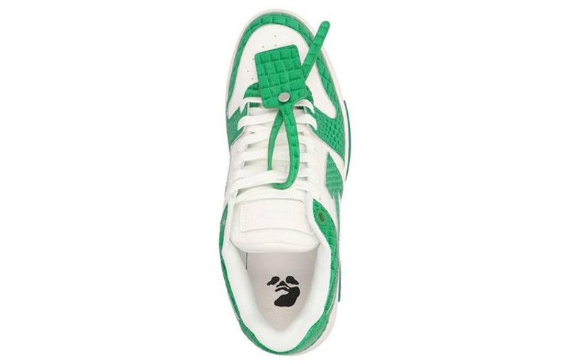Off-White Off-White Out Of Office Crocodile Print Low-Top Sneakers 'Green White' OMIA189F22LEA0040155 outlook