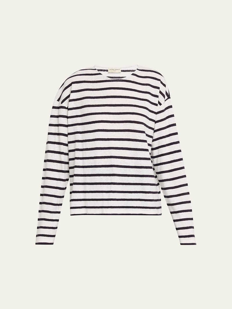 Leya Stripe Cotton-Linen T-Shirt 1
