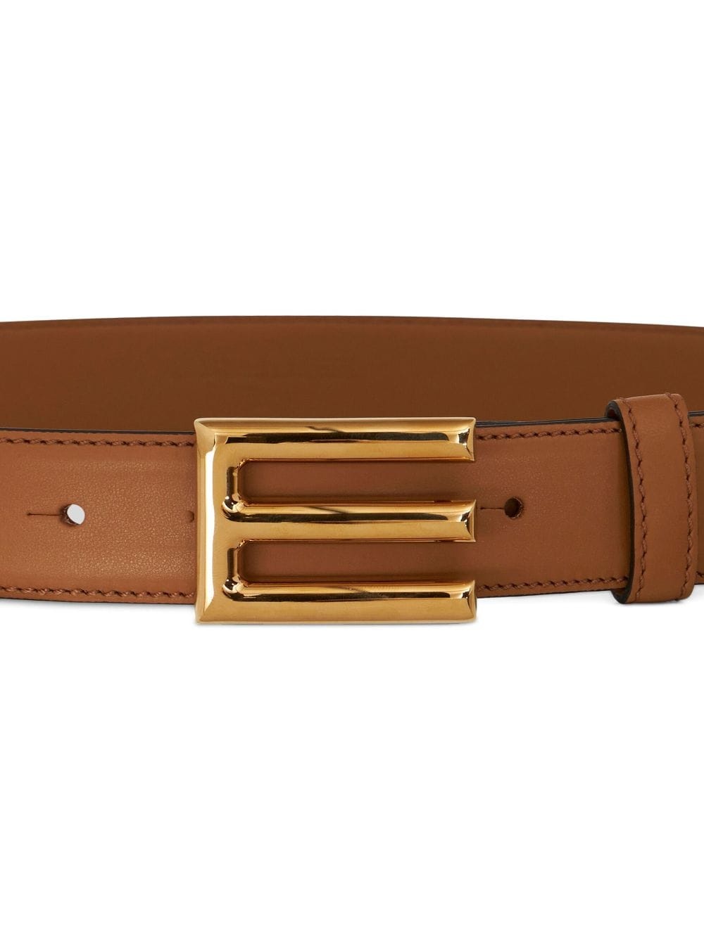 logo-buckle leather belt - 2