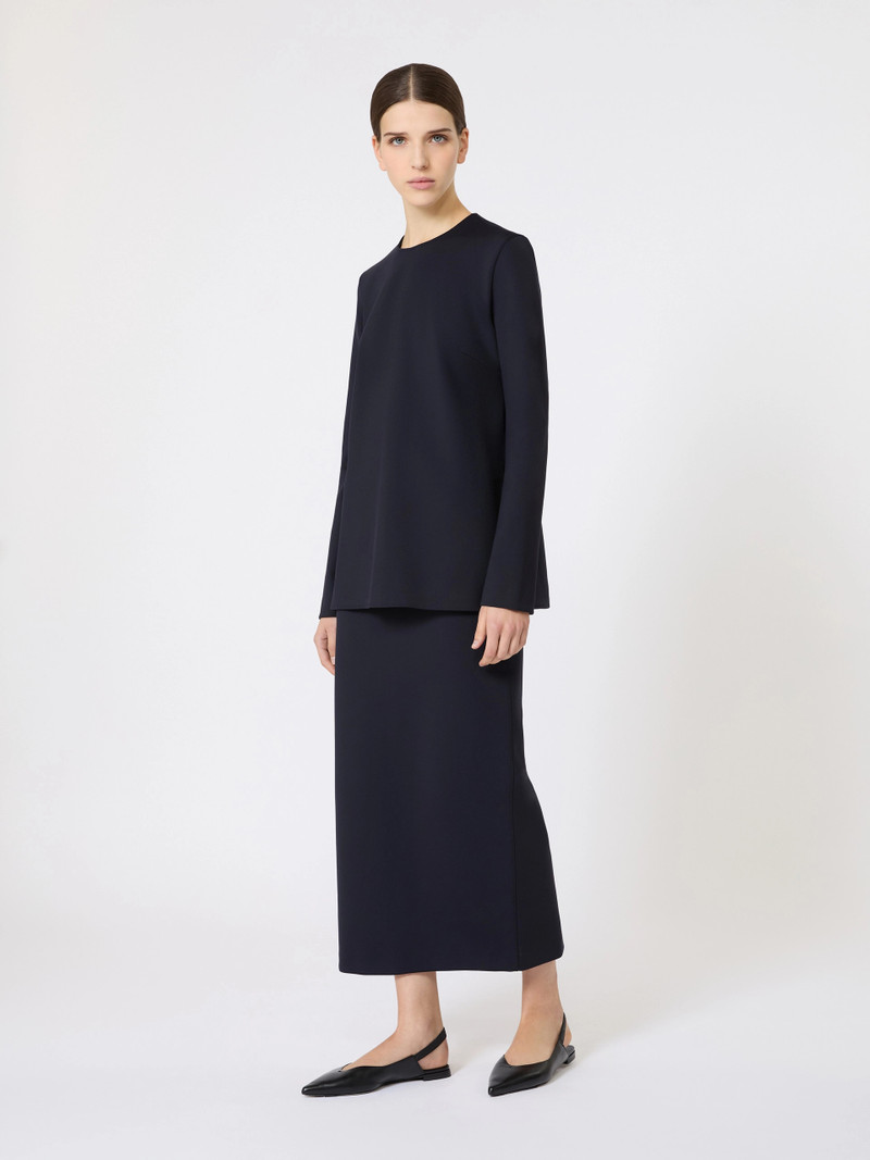Max Mara NEUTRO Scuba jersey crew-neck T-shirt - ULTRAMARINE outlook