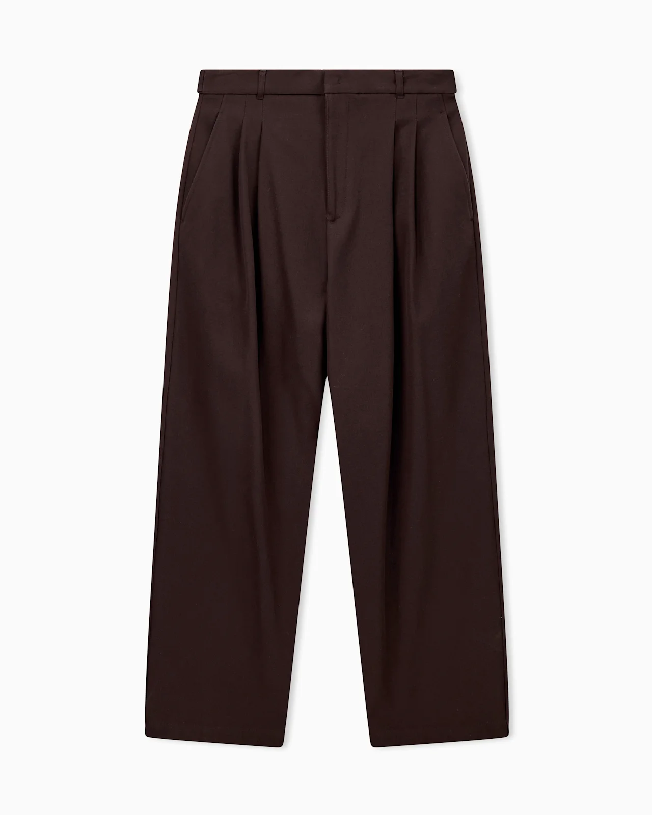 PLEATED COTTON TROUSERS WITH A HIGH WAIST AND STRAIGHT LEG - 1