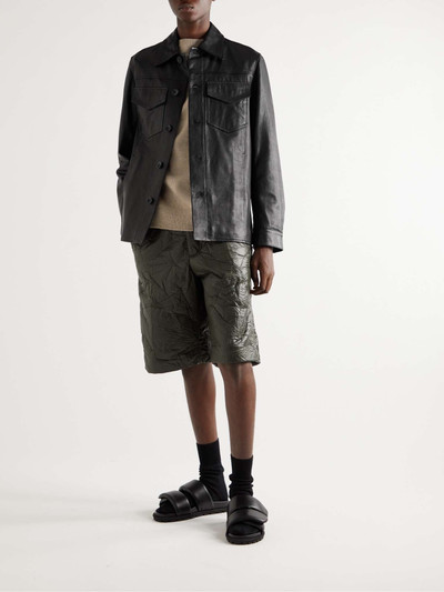 Dries Van Noten Leather Trucker Jacket outlook