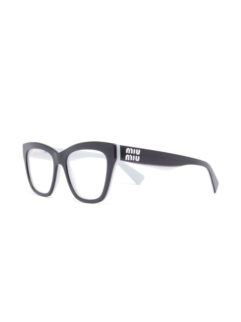Miu Miu raised logo cat-eye glasses outlook