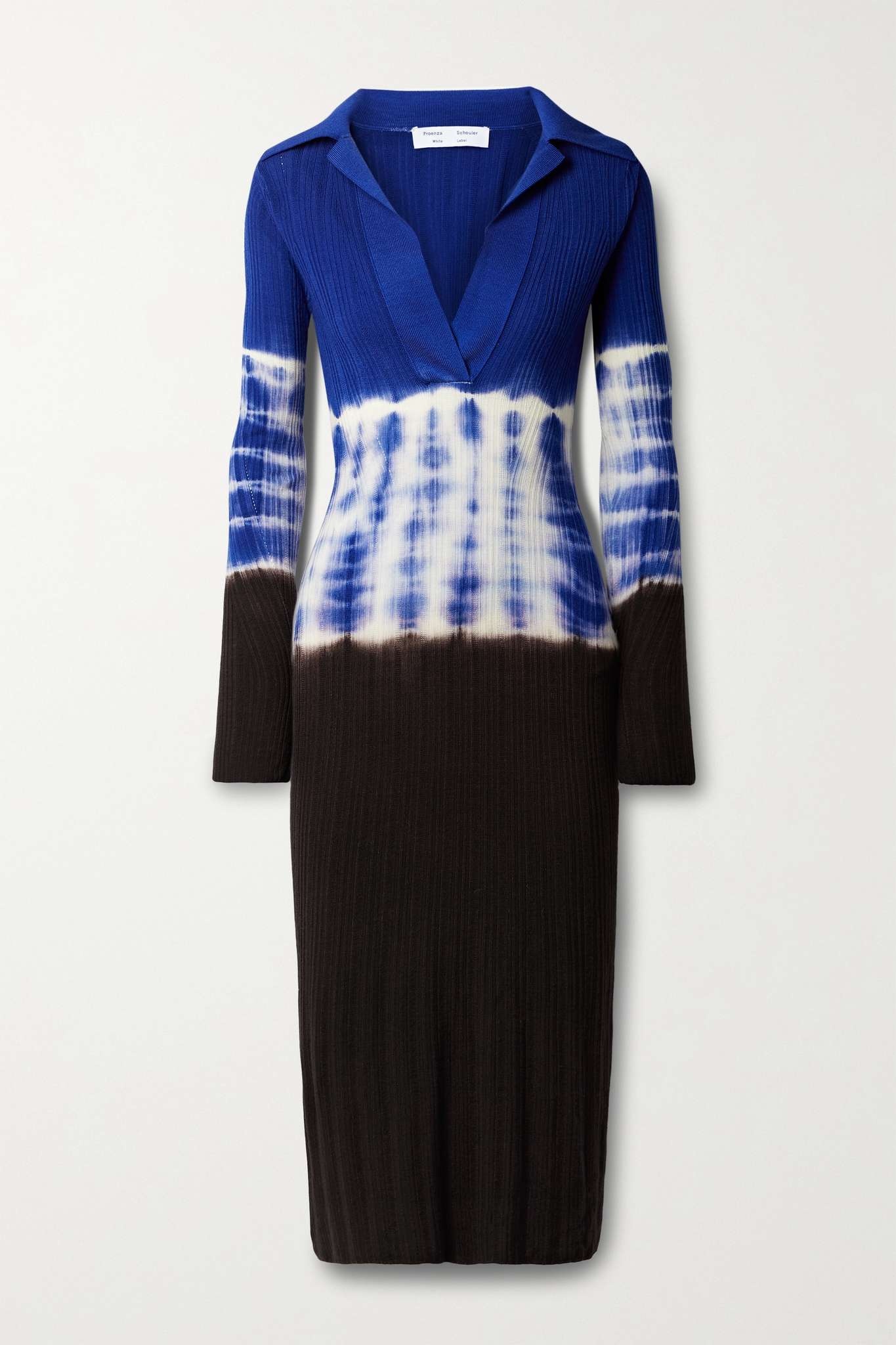 Dip-dyed ribbed wool midi dress - 1