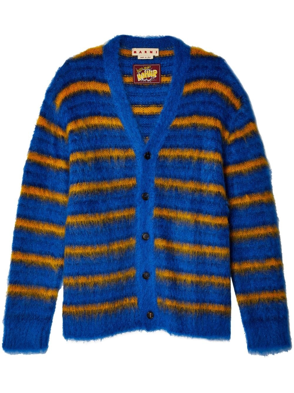 mohair-blend striped cardigan - 1