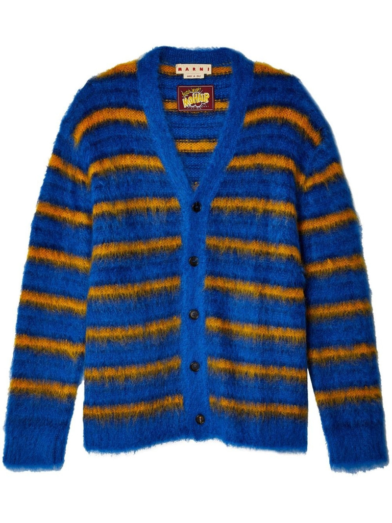 mohair-blend striped cardigan 1