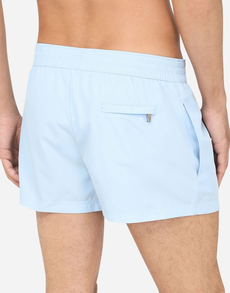 Short swim trunks with branded plate - 5