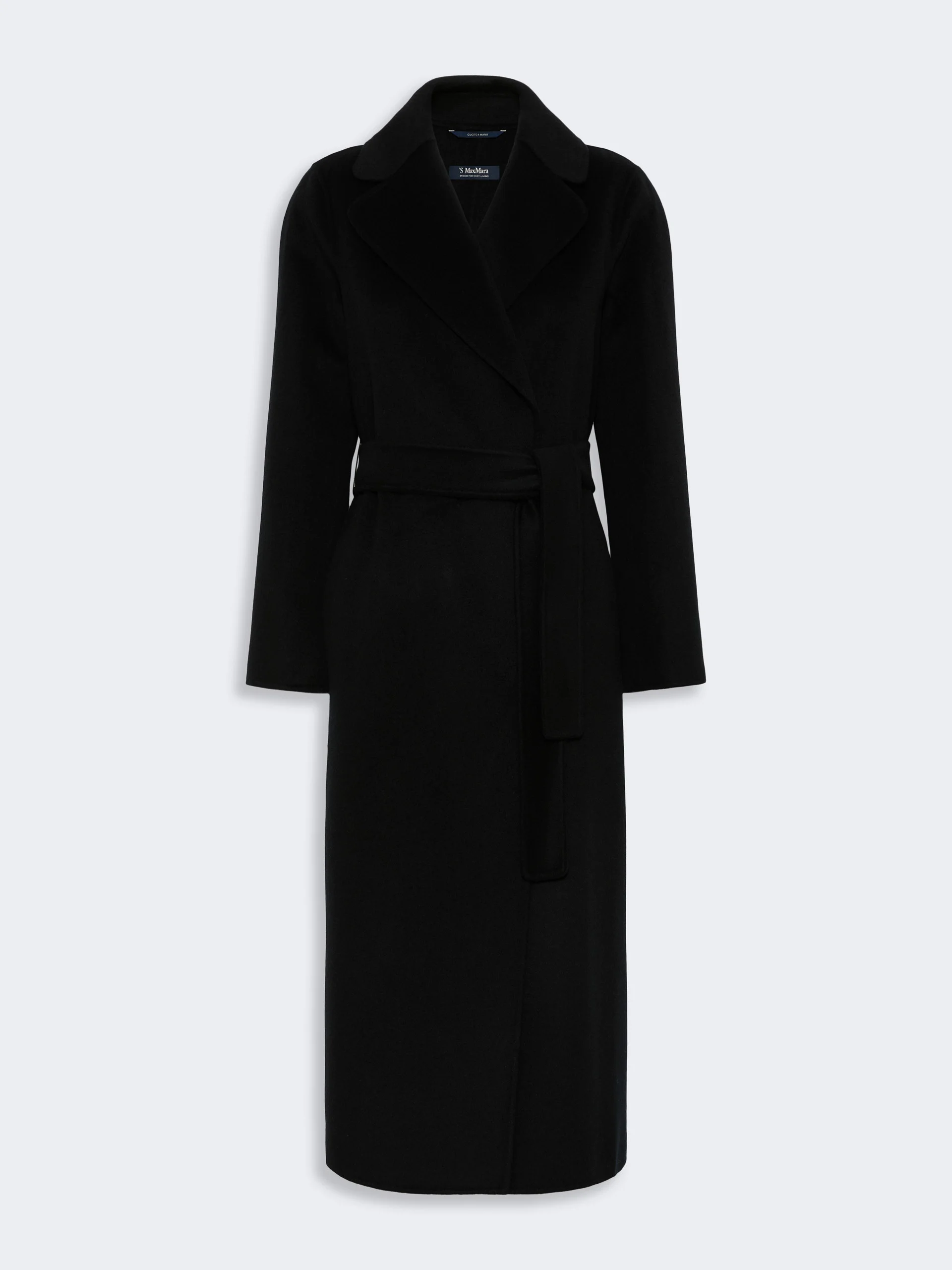 PAOLA Wool and cashmere coat with belt - BLACK - 1