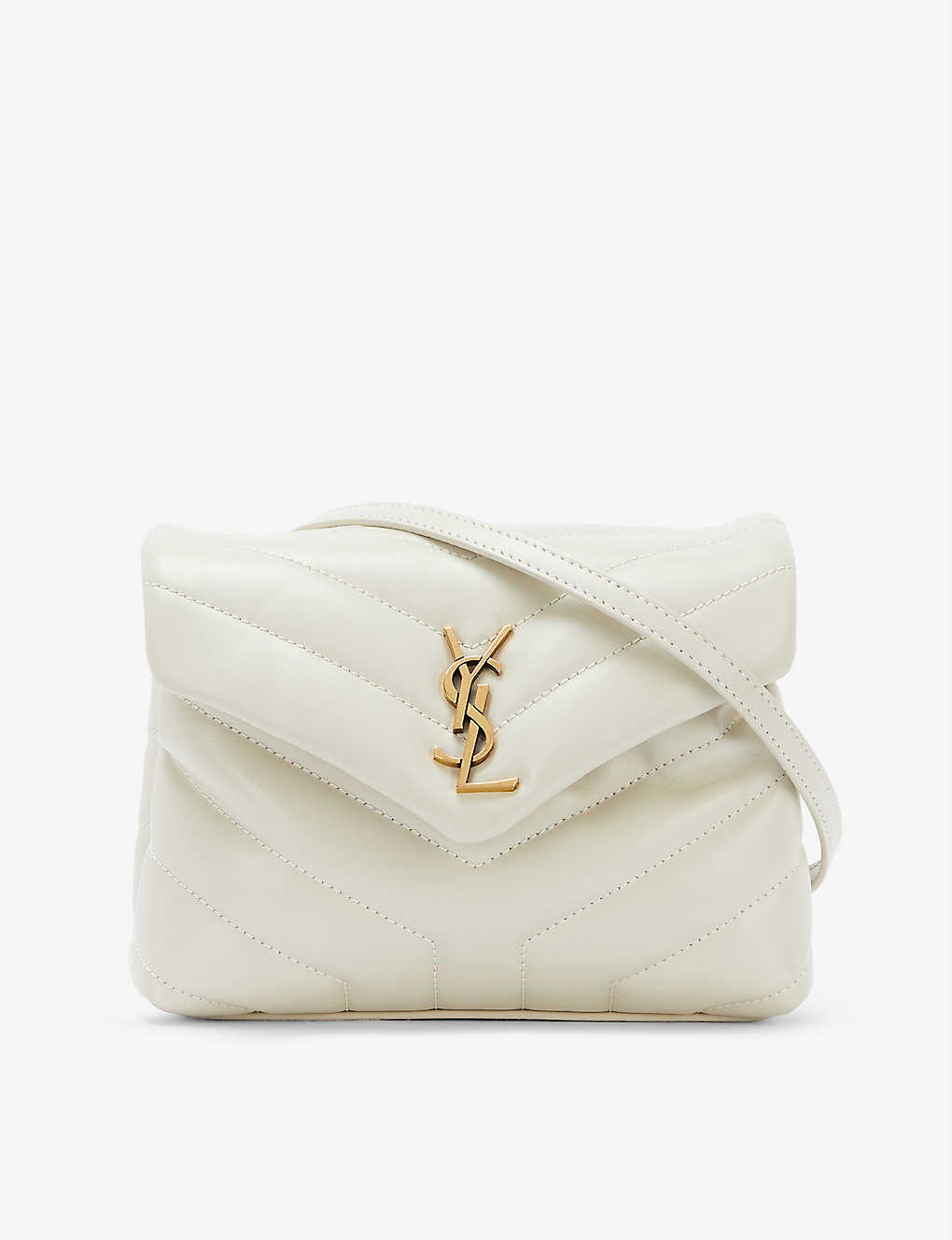 Loulou Toy Leather Shoulder Bag in White - Saint Laurent