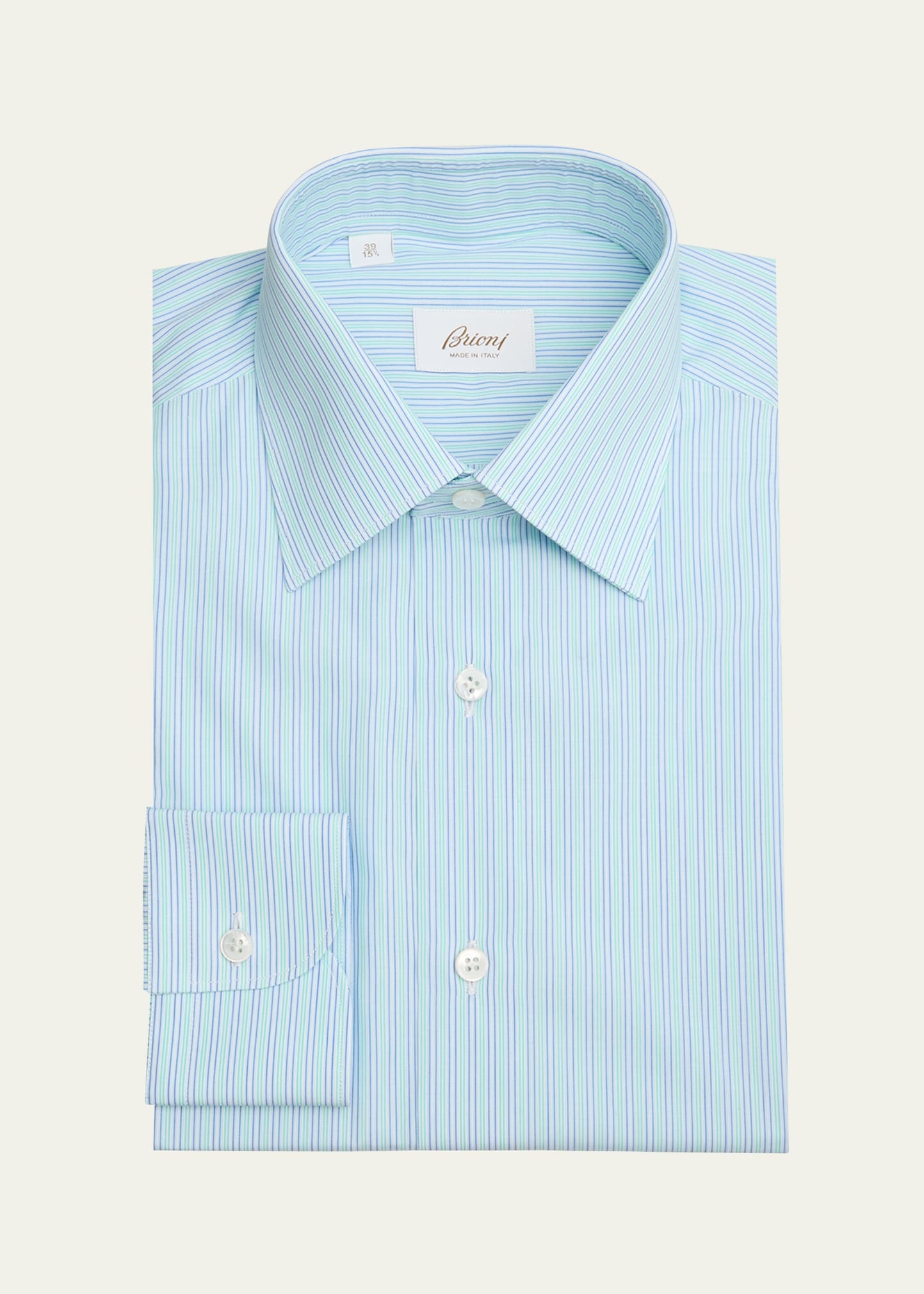 Men's Cotton Multi-Stripe Dress Shirt - 1