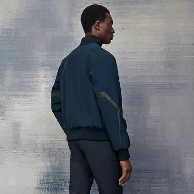 Hermès Rib-trim jacket with leather details outlook