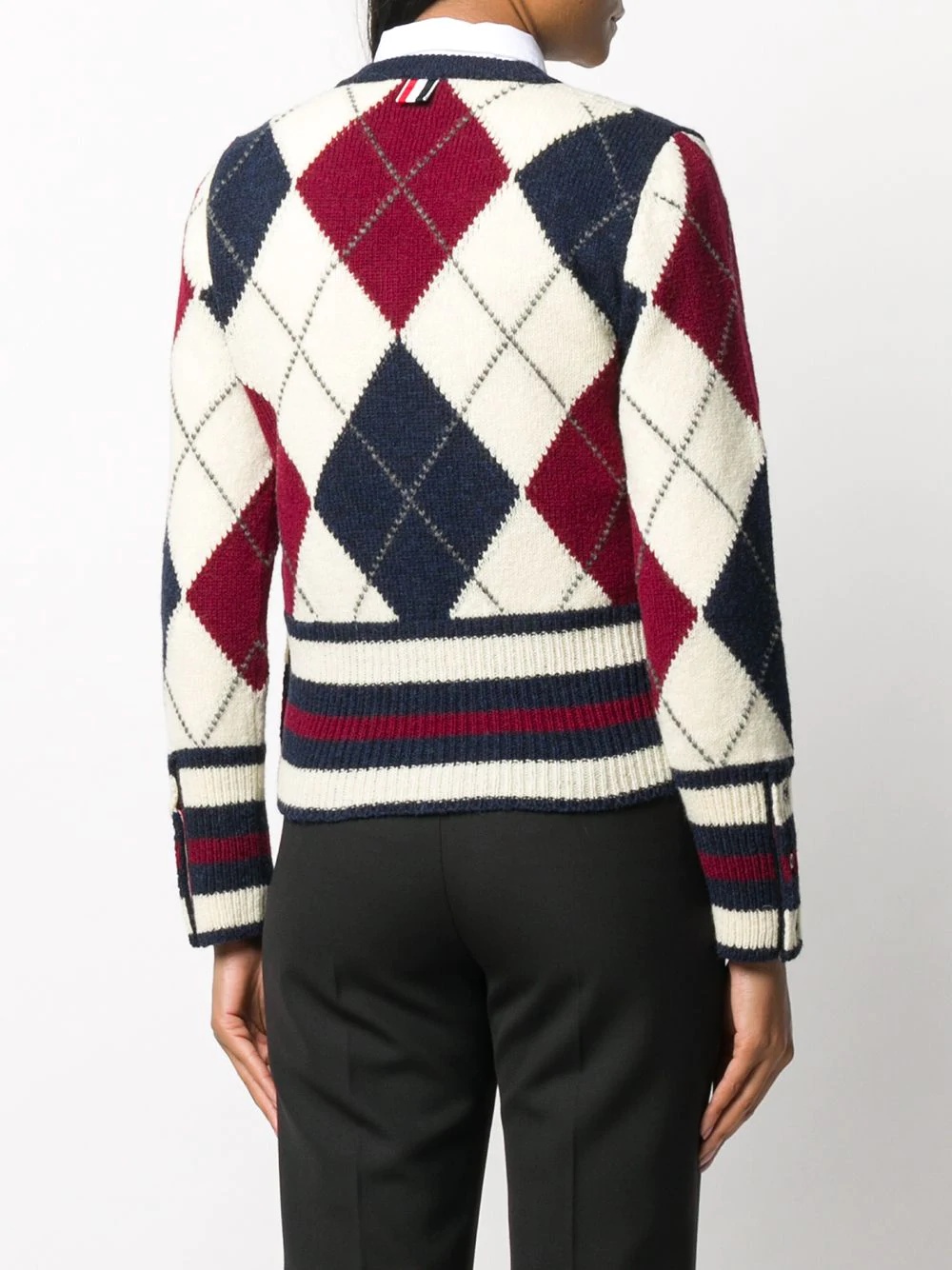 argyle V-neck jumper - 4