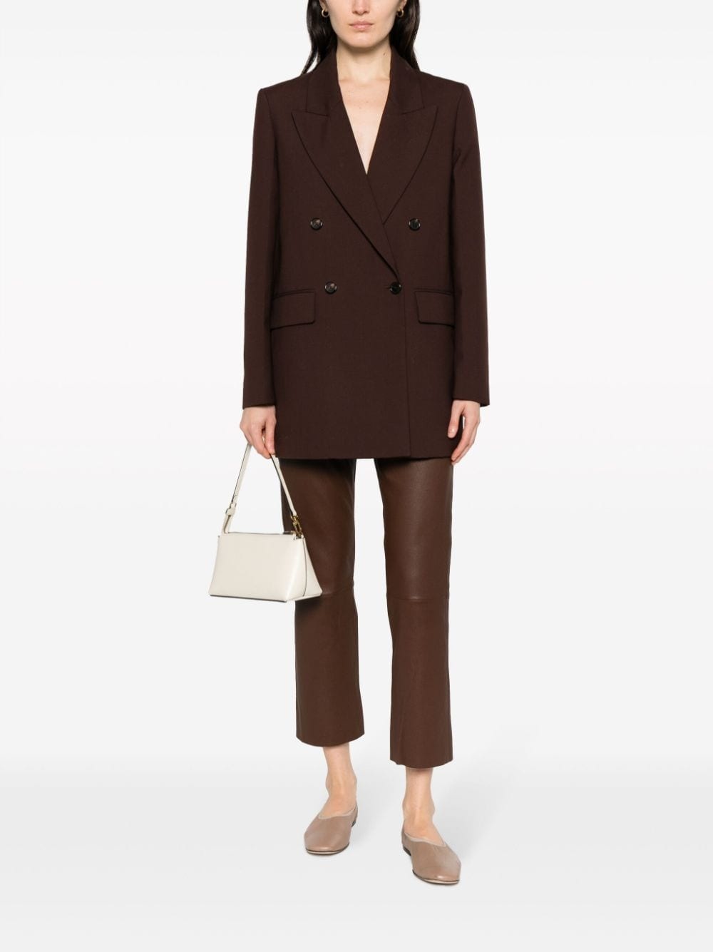 By Malene Birger Slim-cut Leather Trousers - 4