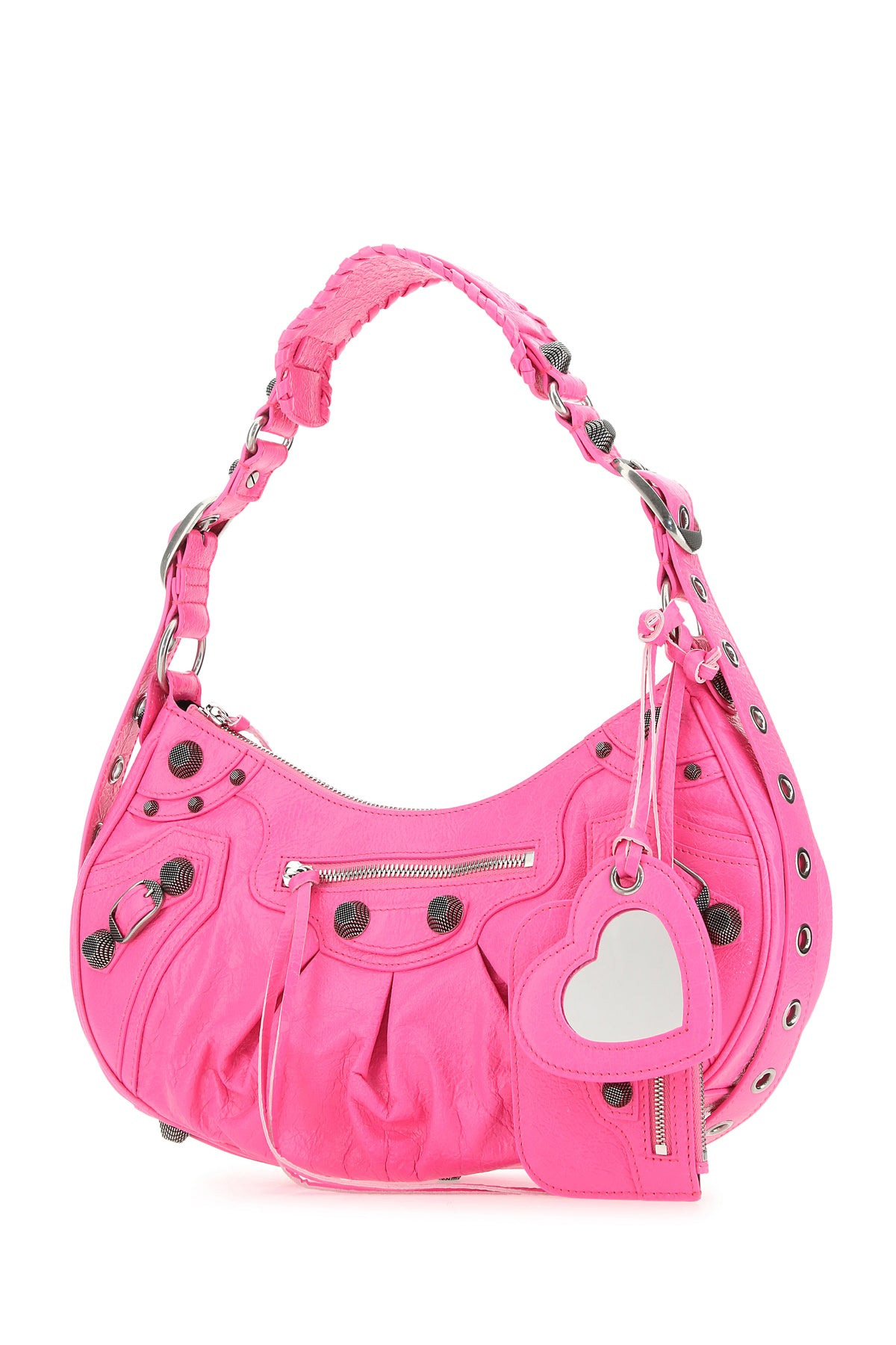 Fluo pink nappa leather Le Cagole S shoulder bag - 2