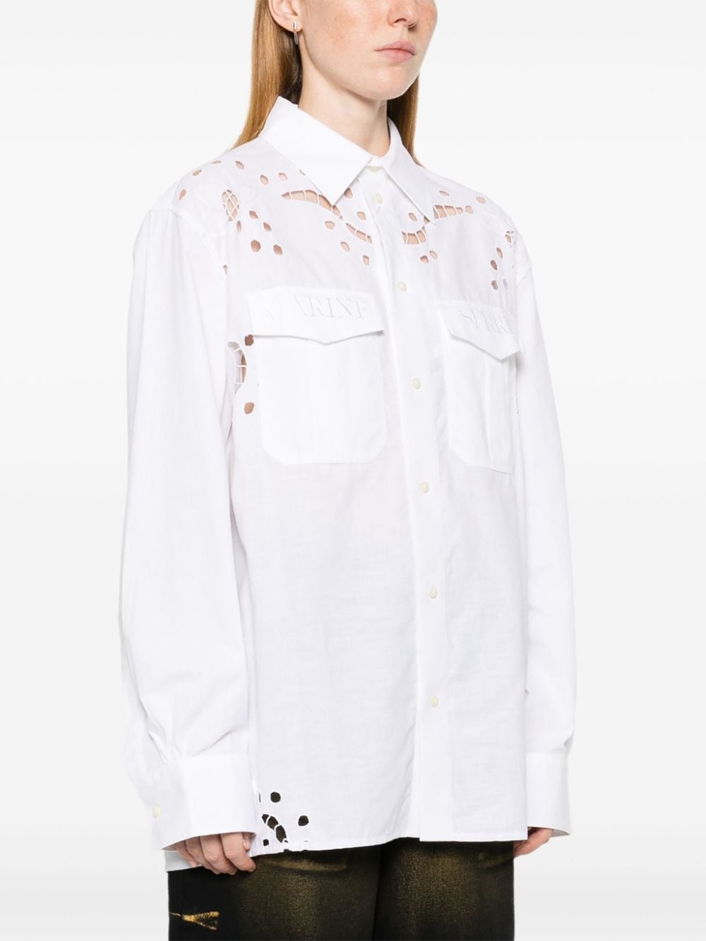 logo-embroidered shirt - 3