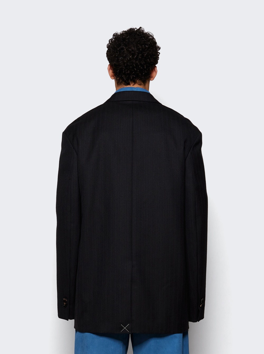 Double Breasted Jacket Black An Dark Blue - 5