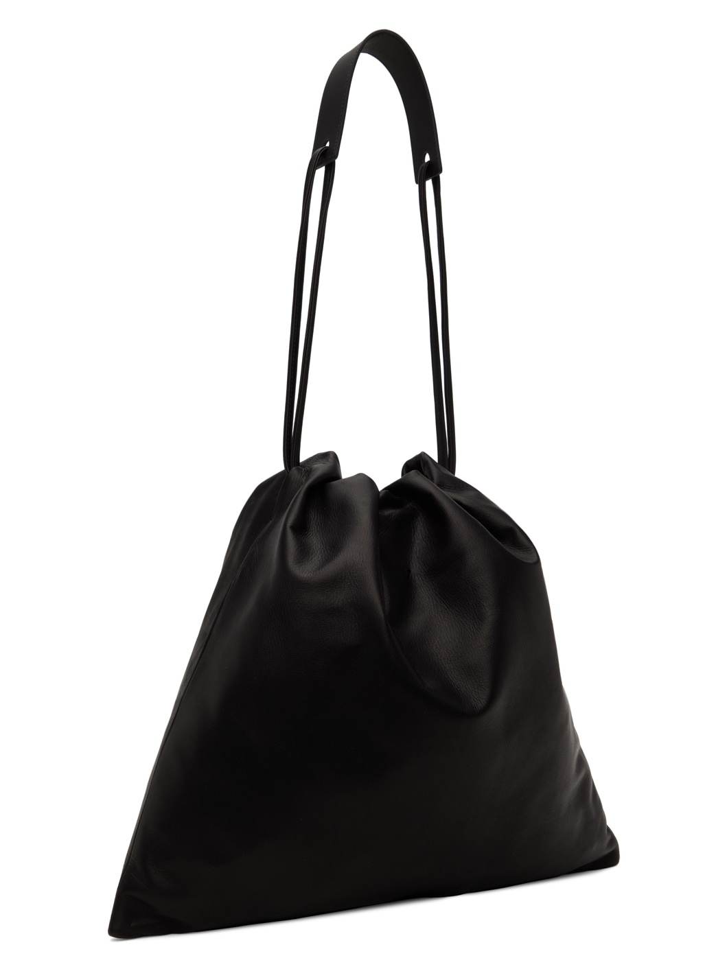 Black Soft Smooth Leather Tote Bag - 2