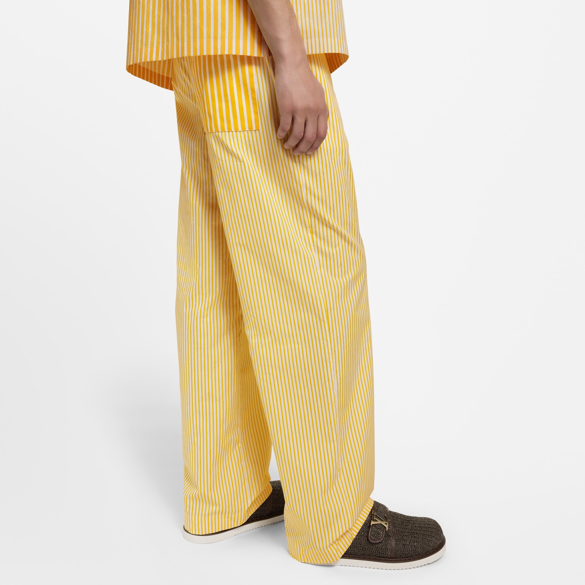 Monogram Striped Drawstring Pants - 5
