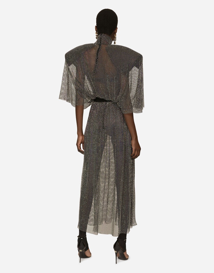 Long mesh dress with rhinestone embellishment - 2