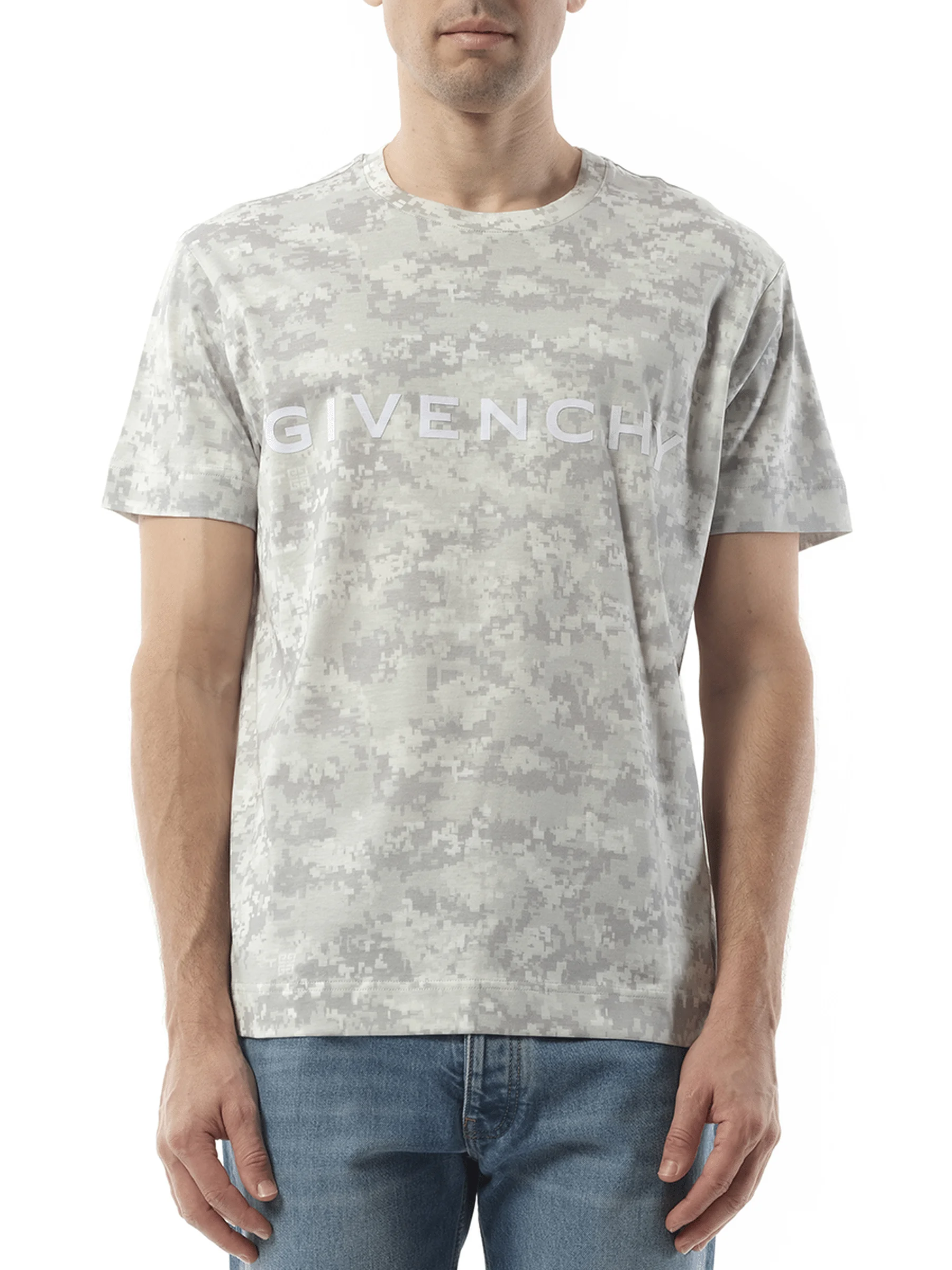 Camo All Over T-Shirt in Pearl Grey - 1