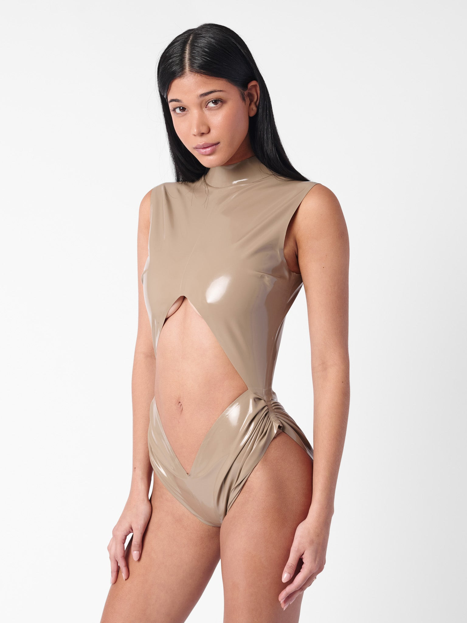 BRONX LATEX BODYSUIT TAUPE - 7