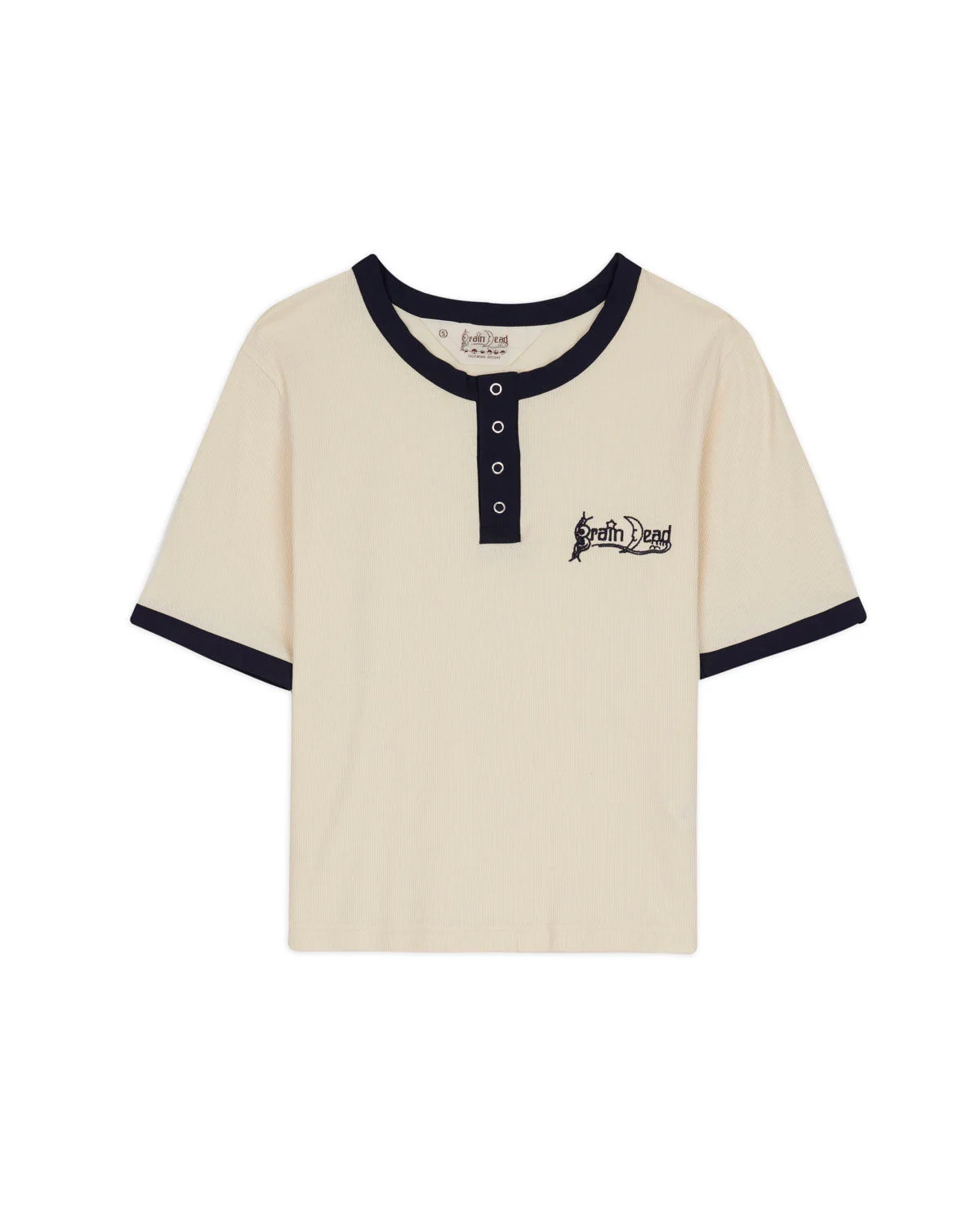 Ribbed Henley - Natural - 1