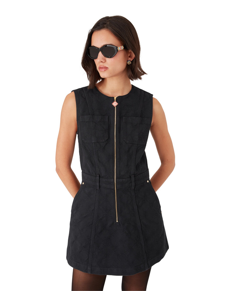 Denim Monogram Zip Dress | Casablanca Paris 3