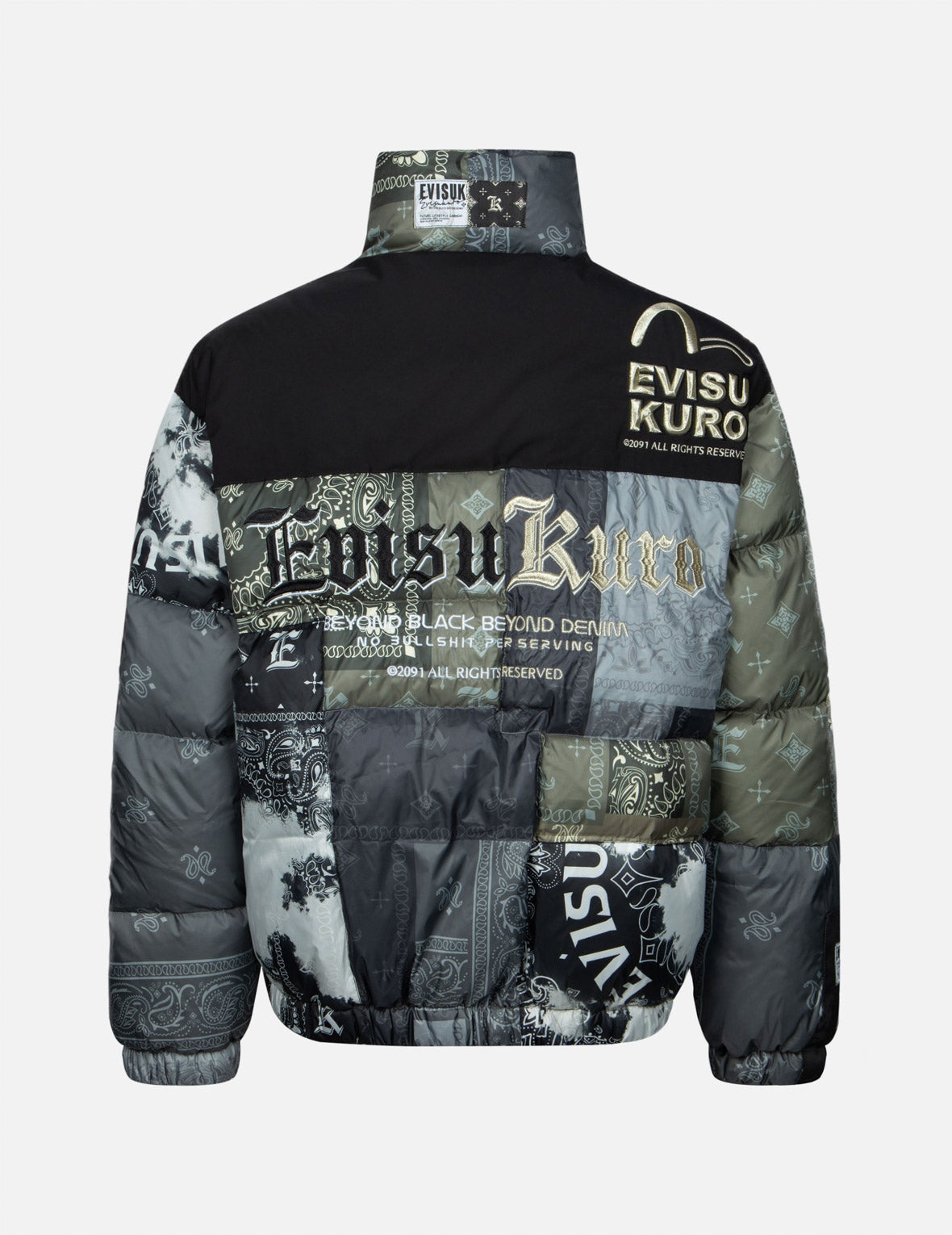 嚗赴lti Pattern with 3D Logo Embroidery Relax Fit Down Jacket - 2