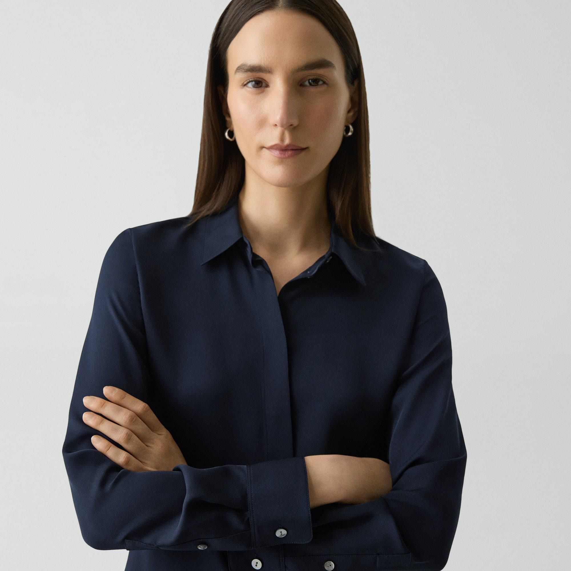 Fitted Shirt in Silk Georgette - 5