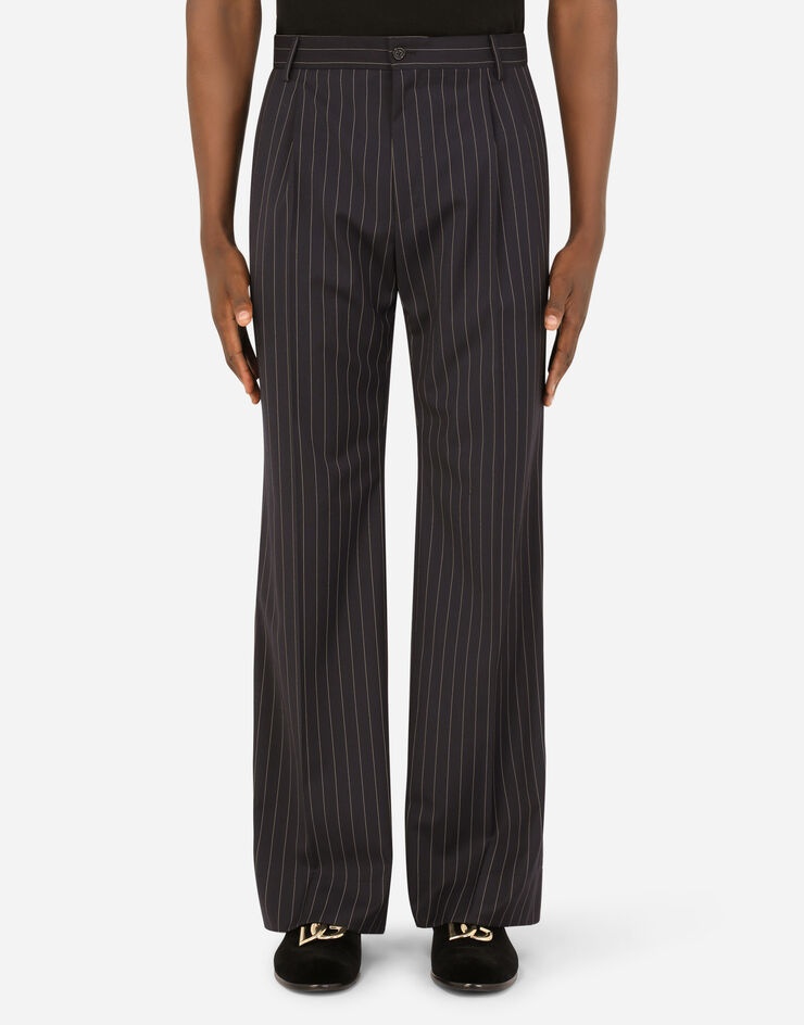 Pinstripe stretch wool pants - 1