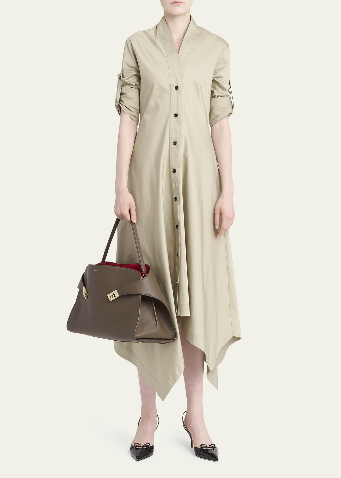 Hug Bicolor Leather shOULDER bag - 5