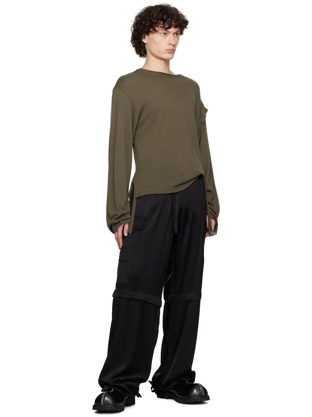 Black Baggy Cargo Pants - 4
