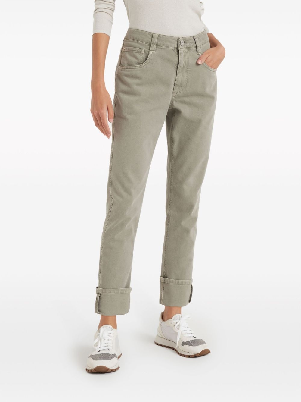 Monili-chain mid-rise straight-leg jeans - 3