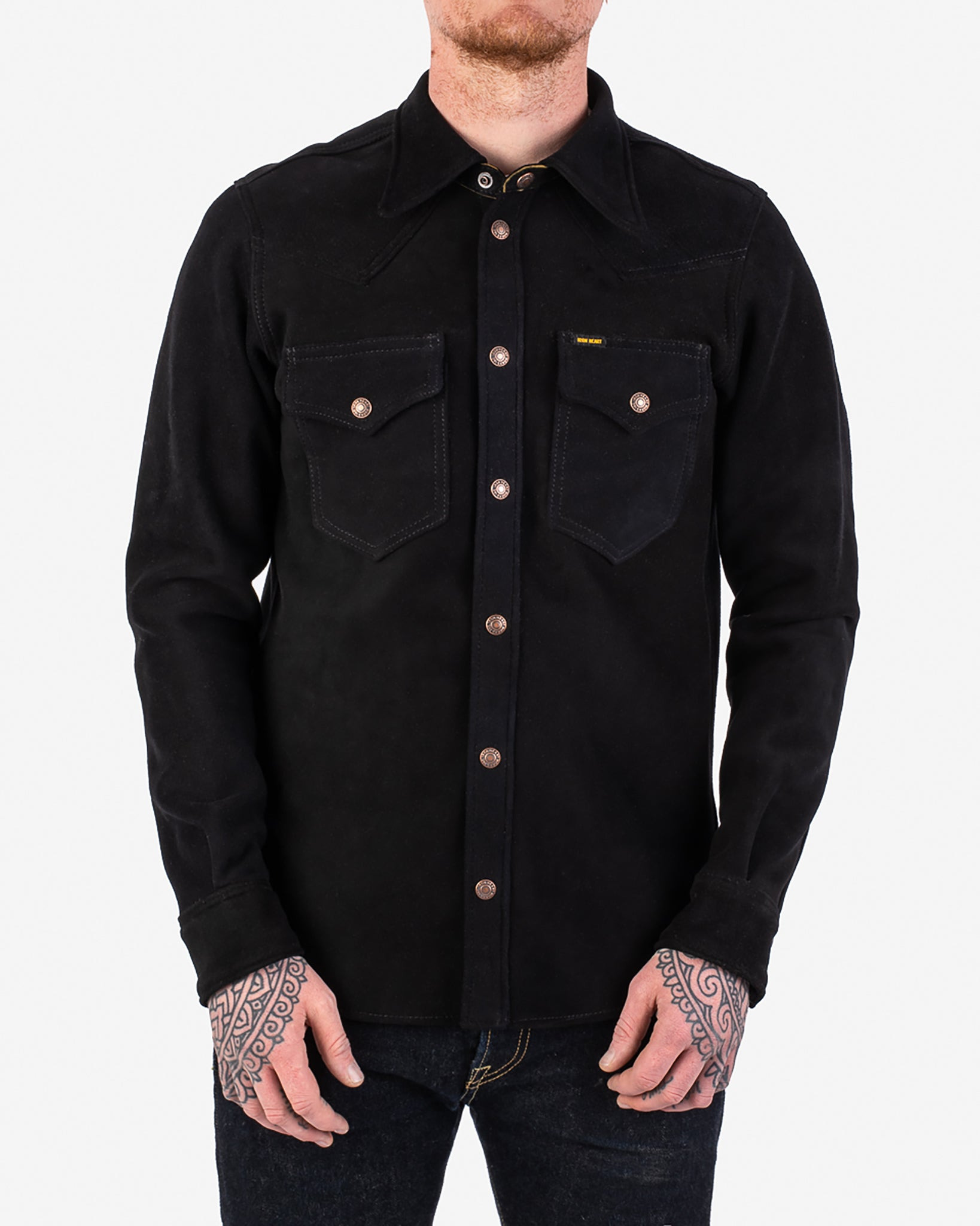 IHSB-BIGBUCK-BLK Deerskin Western Shirt 'The Big Buck' - Black - 2