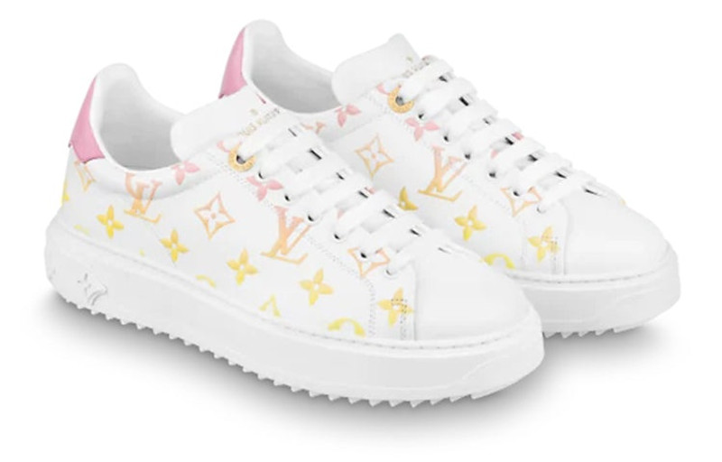 Louis Vuitton (WMNS) LOUIS VUITTON Time Out Sneakers 'White with Orange Ombre Monogram' 1A8SZG outlook