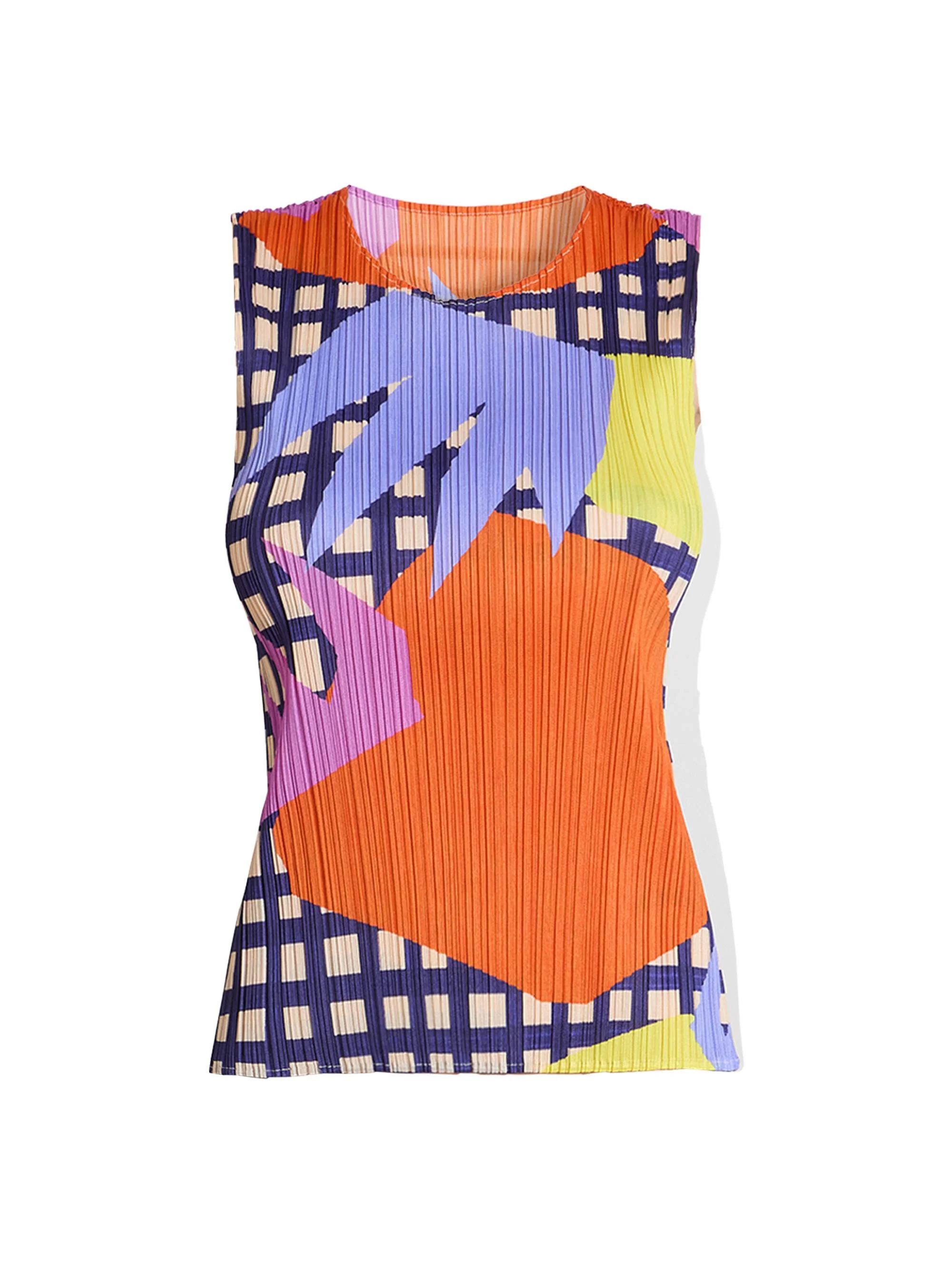 Women's Market Printed Pleated Top - Tomato - 1