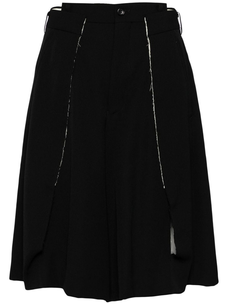 distressed panelling tailored shorts 1