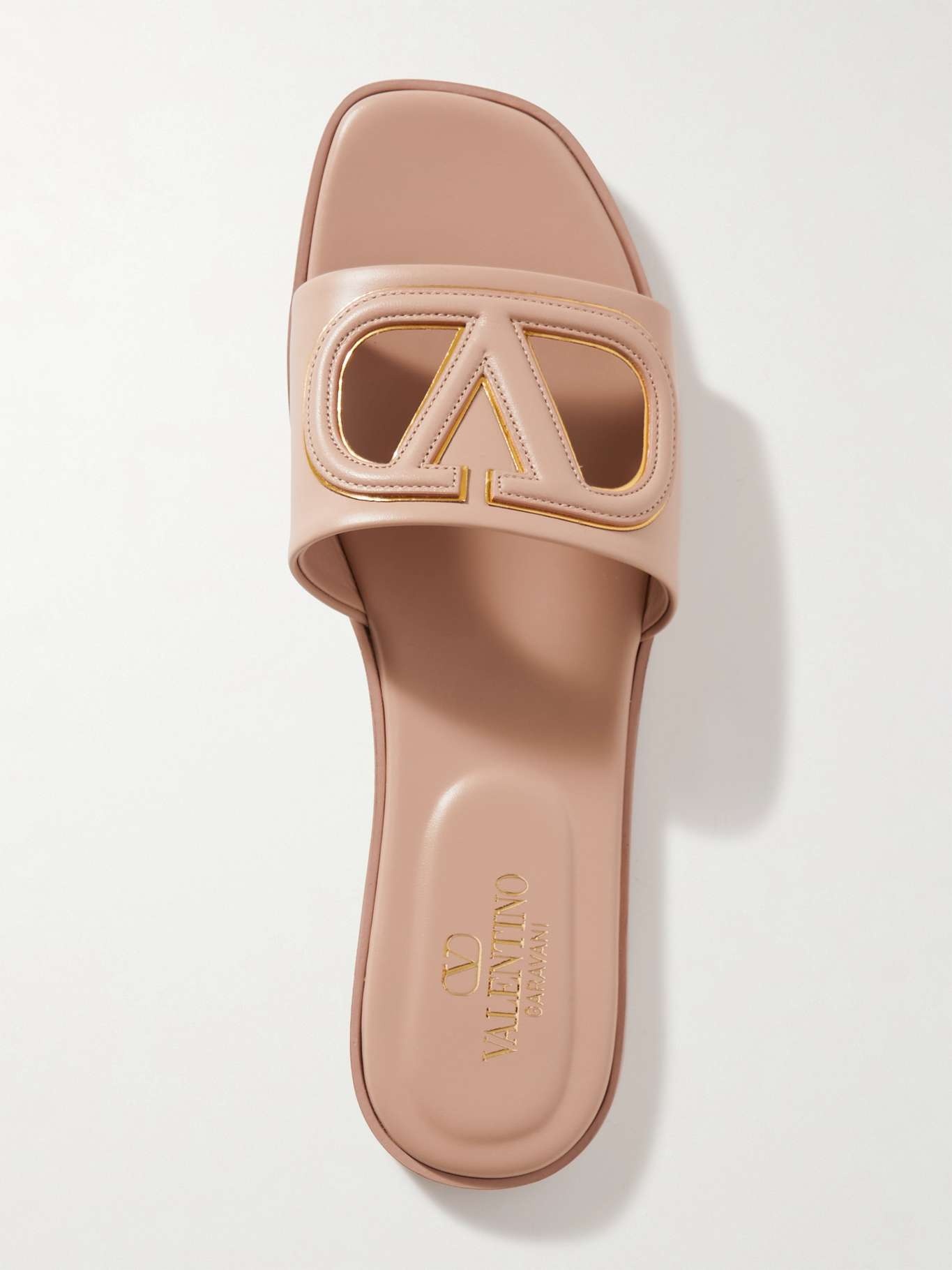 VLOGO cutout leather slides - 4