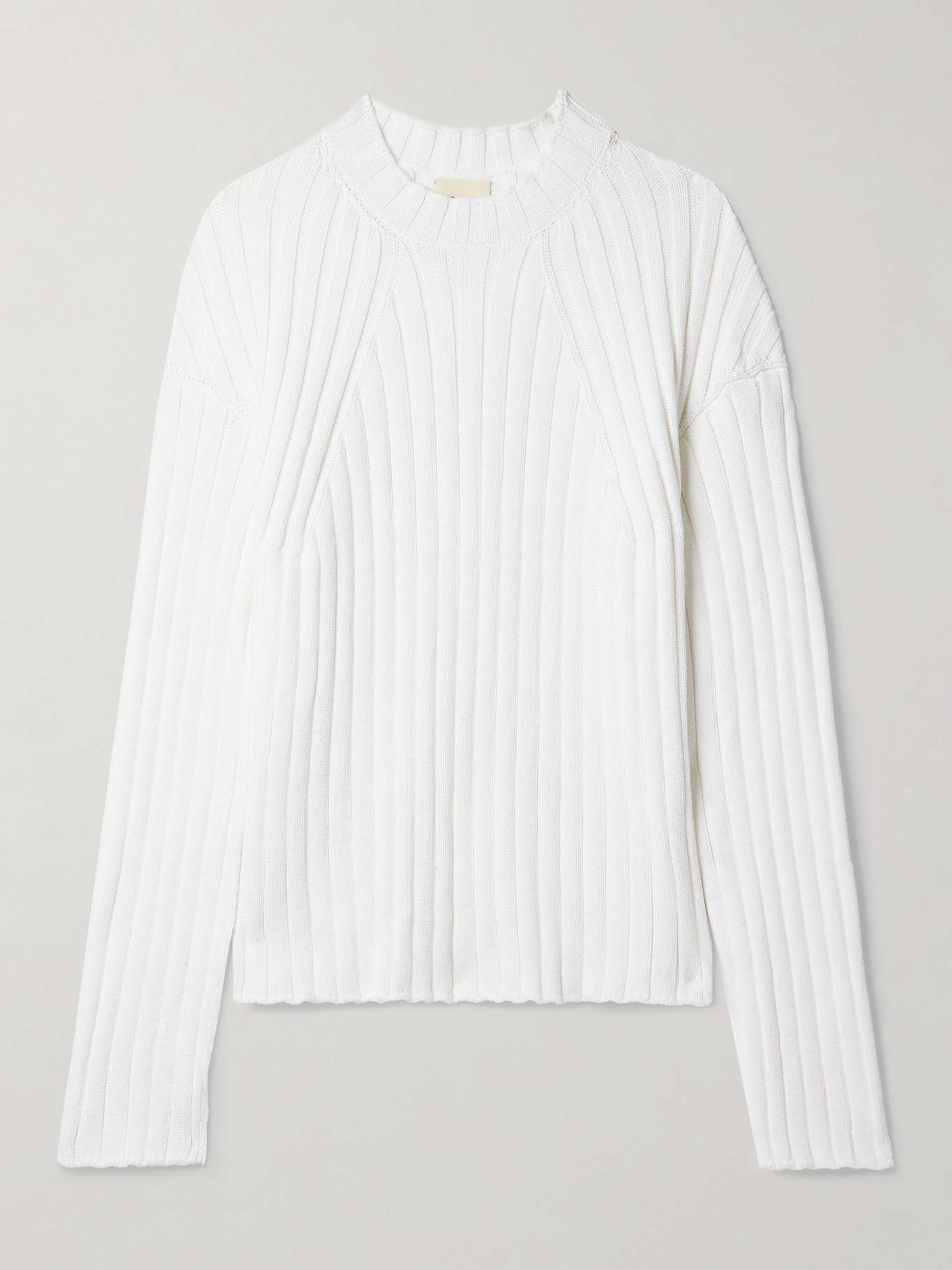 Sable ribbed cotton-blend sweater - 1