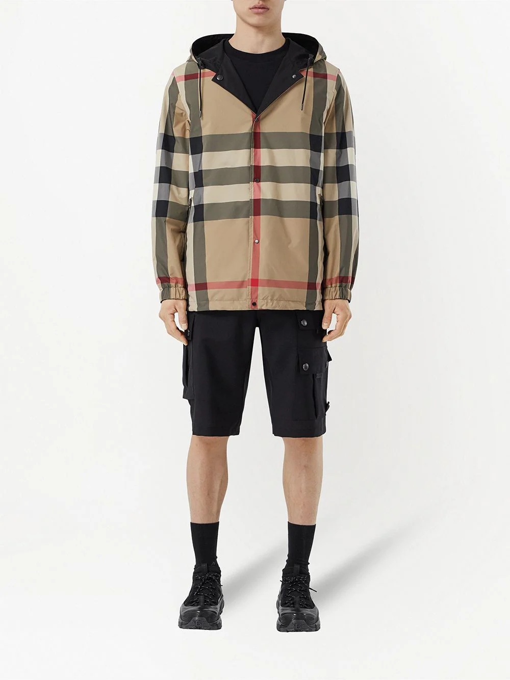 reversible check hooded jacket - 2