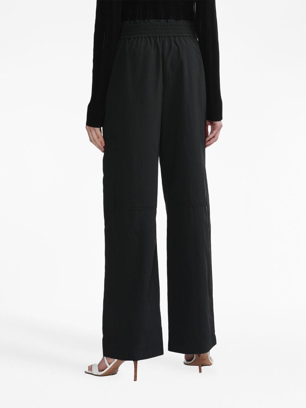 high-waisted wide-leg belted trousers - 4