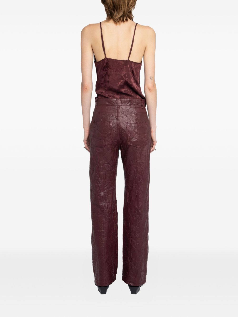 crumpled leather trousers - 3
