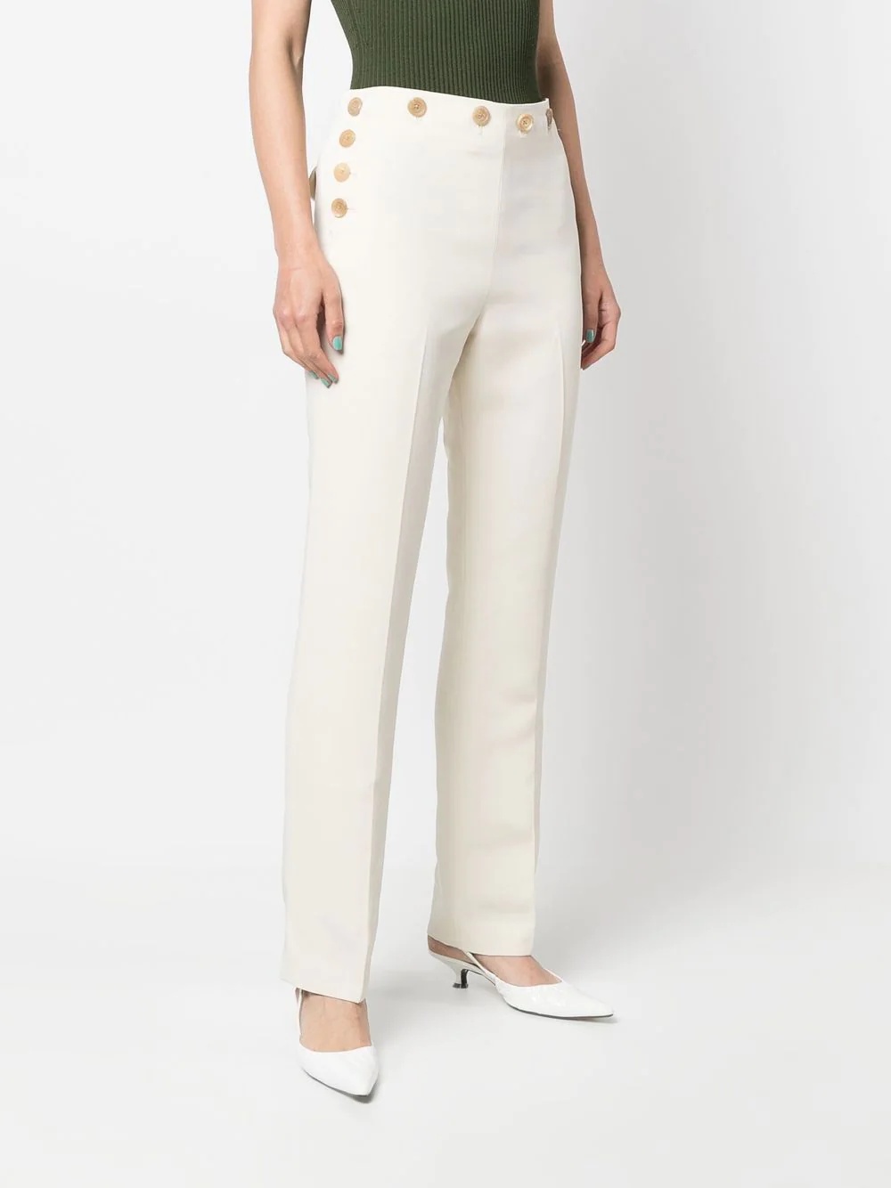 high-waist silk trousers - 3