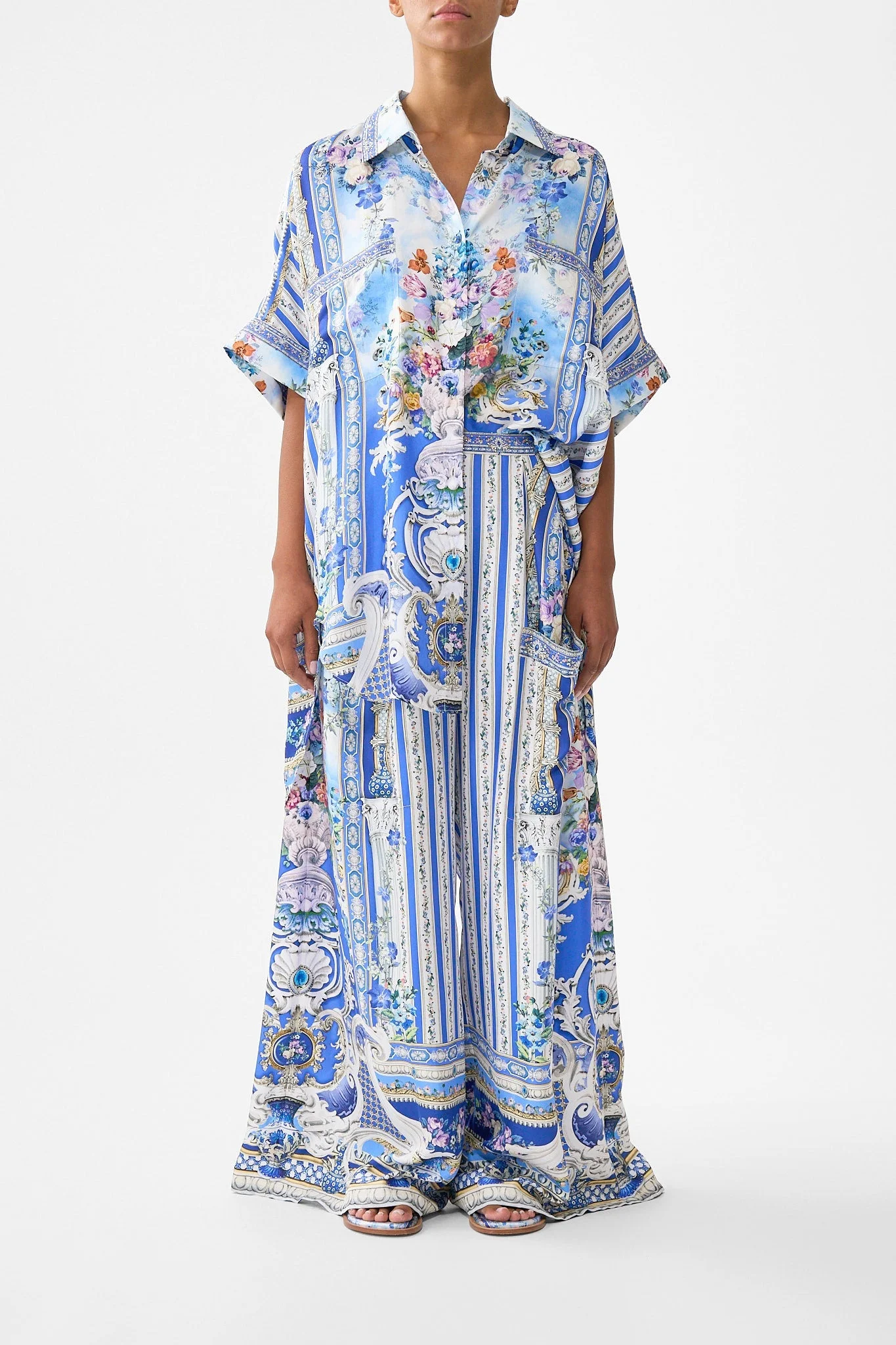 WIDE LEG TROUSER WITH FRONT POCKETS - 1