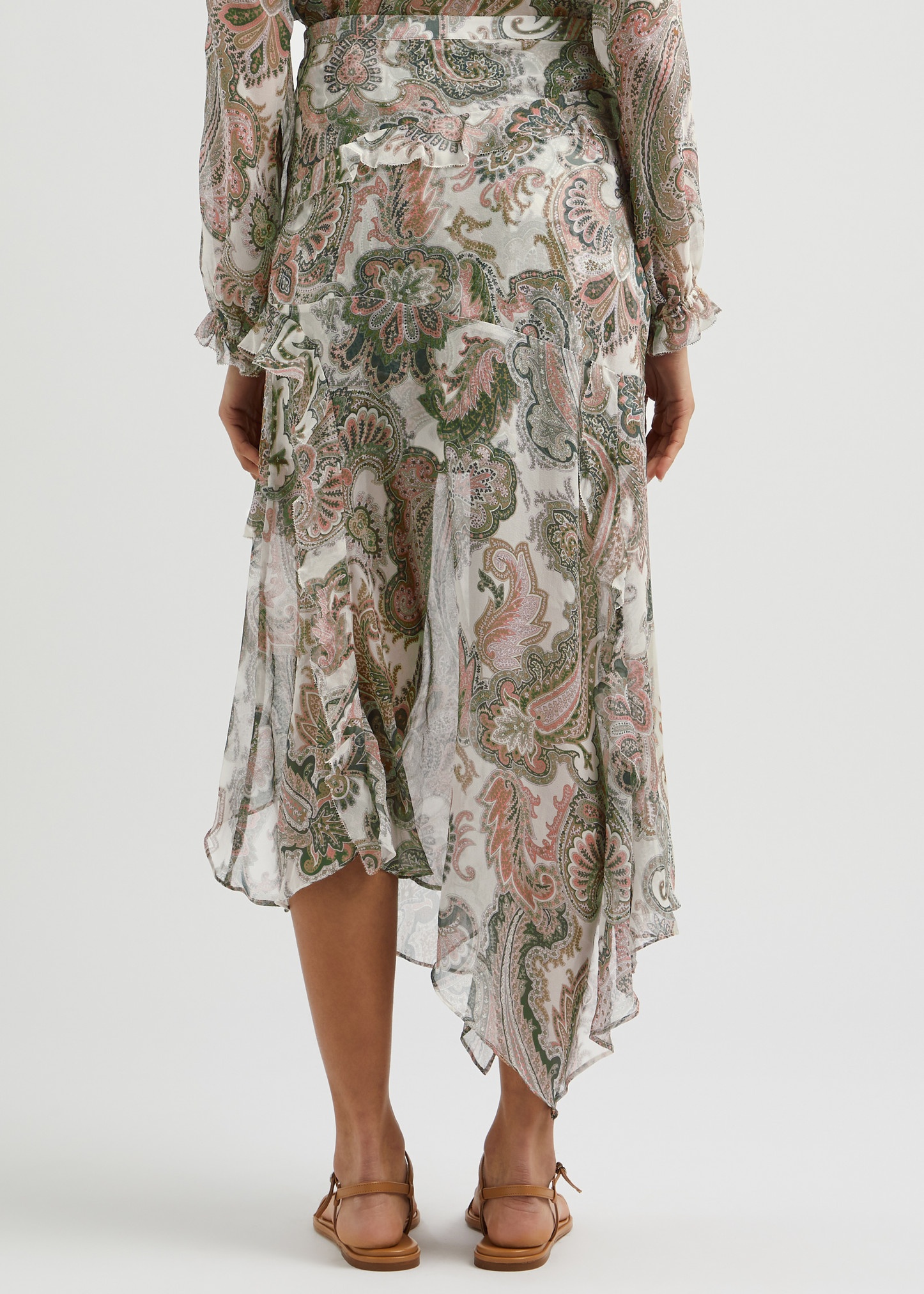 Eleonora paisley-print silk-georgette skirt - 3