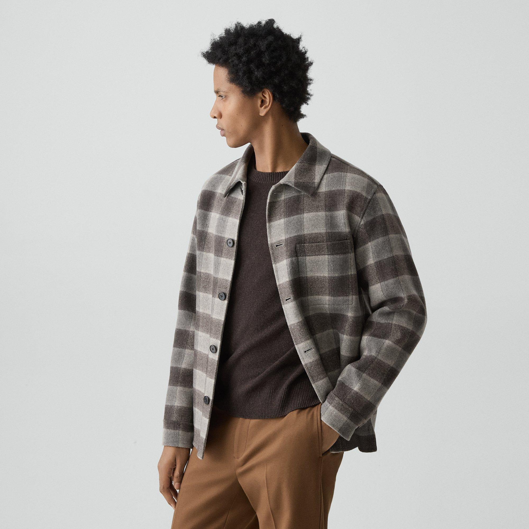 Overshirt in Checked Double-Face Wool-Cashmere - 3