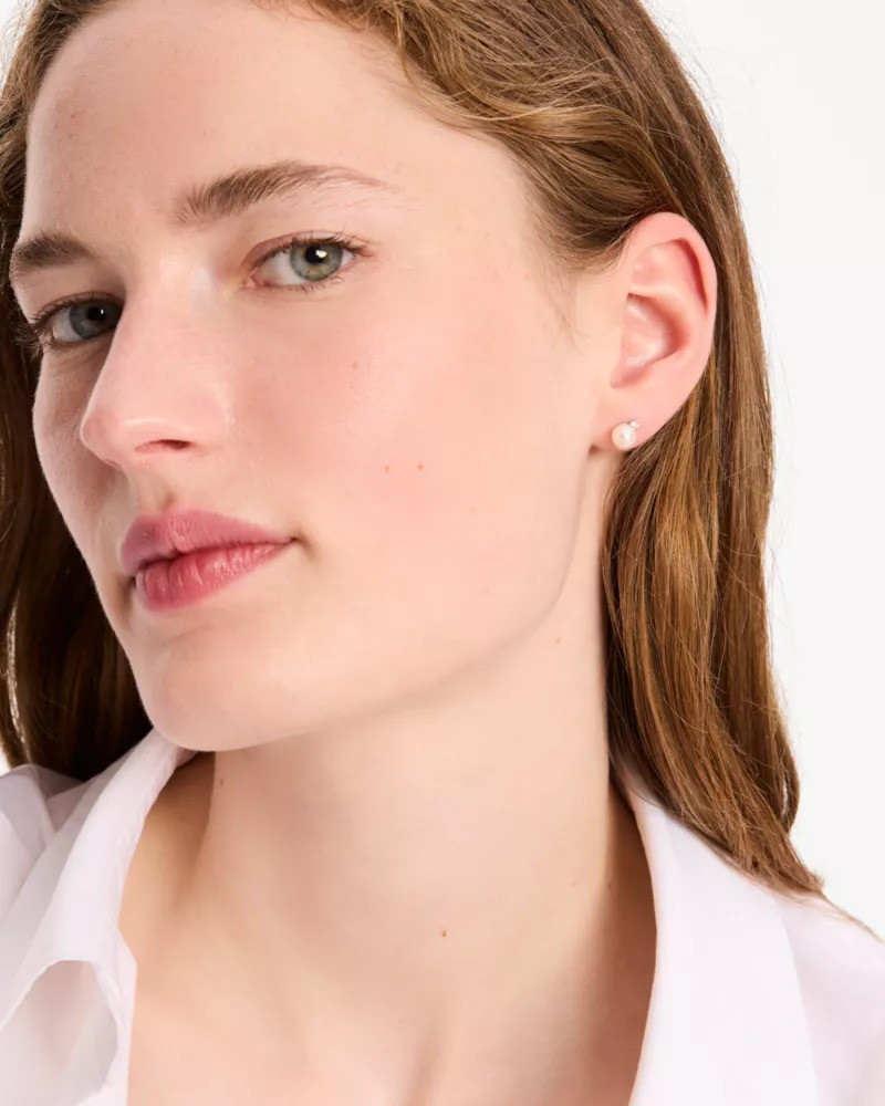 Kate Spade Fine Meant To Be Pearl & Diamond Studs 3